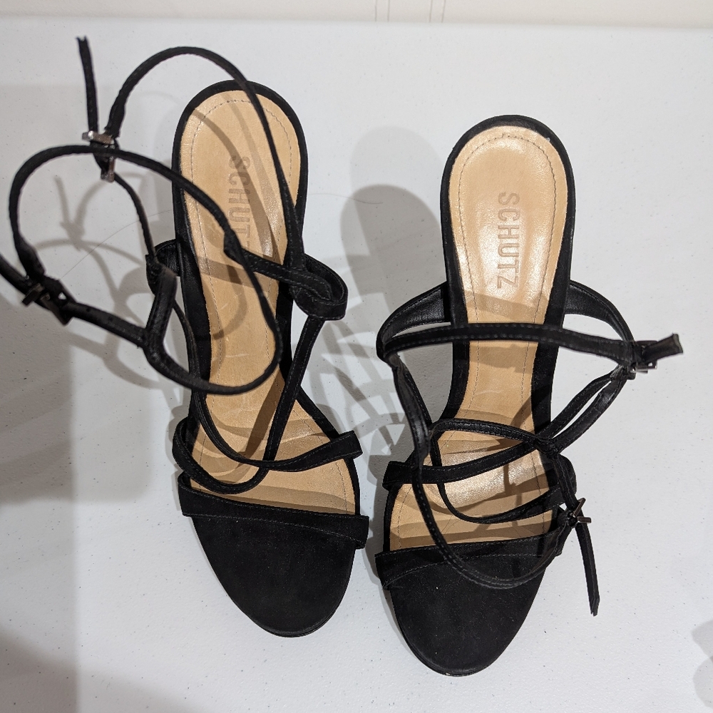 Schutz Women's Maggy Double ankle strap sandal - black - size 10B - Picture 9 of 12